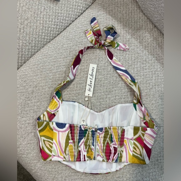 NWT For Love And Lemons THORA CROP TOP - GREEN - Medium - Picture 5 of 7